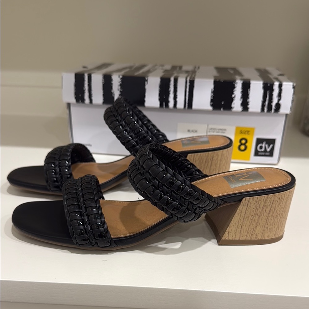 DV by Dolce Vita Black and Brown Woven Strap Sandals - Picture 3 of 3